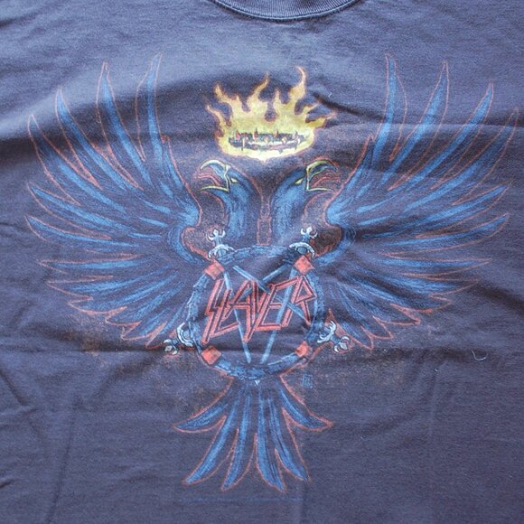 Slayer 2006 Summer Tour T Shirt Mens L Flaming Crown of Thorns Eagles y2k - Picture 3 of 9